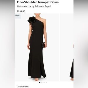 Aiden Mattox one shoulder trumpet gown